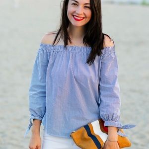 Abercrombie off the shoulder poplin top